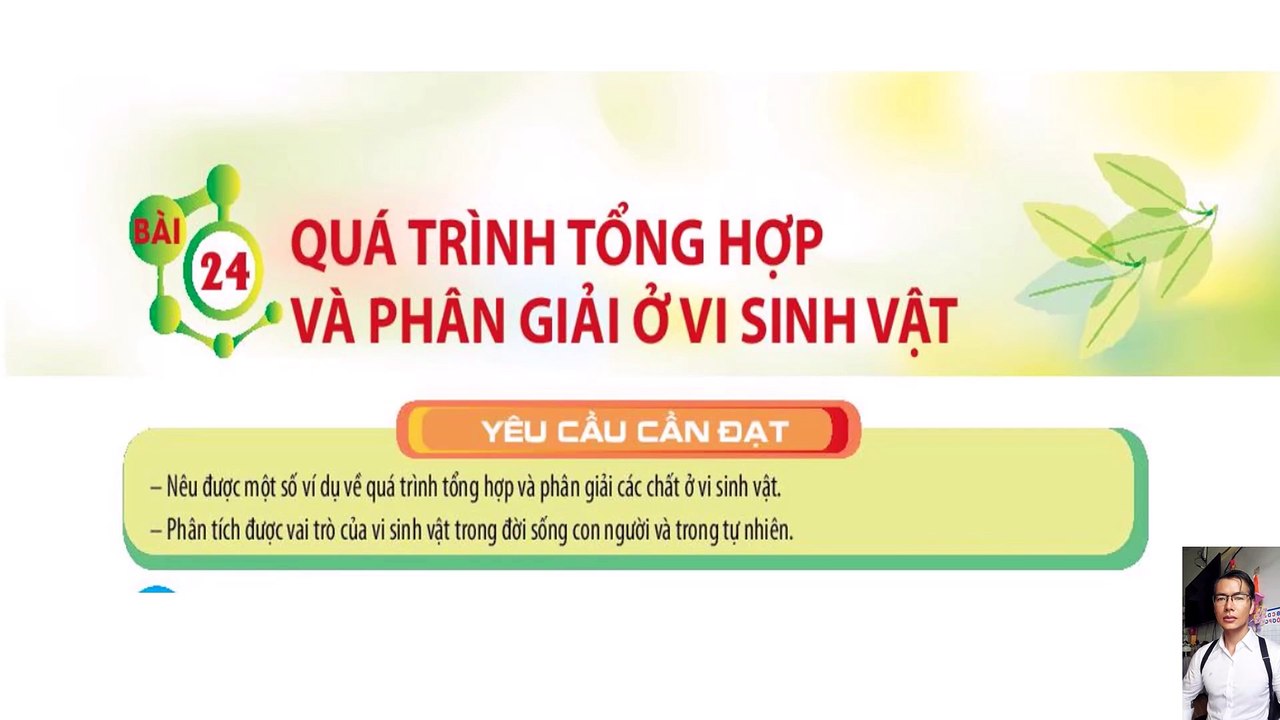 Sinh 10 - Trắc nghiệm 4 lựa chọn Bài 24 Quá trình tổng hợp và phân giải ở vi sinh vật
