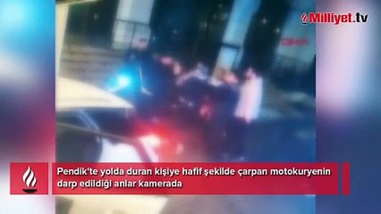 Motokurye dehşeti yaşadı! 4 kişi etrafını sardı, kafasına kaskla 3 kez vurdular