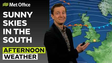 Met Office Afternoon Weather Forecast 03/03/25 –  Cloudy north, sunny south -
