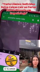 Vídeo: Suspeito vai furtar iluminação e fica só de cueca ao tropeçar em fios