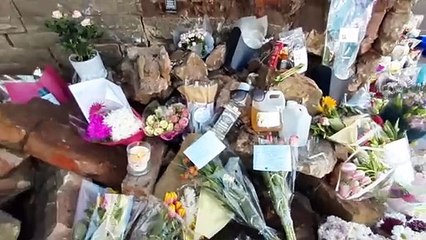 Tributes at scene of RTC on Penn road.
