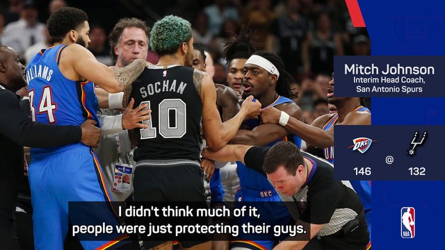 SGA and Johnson react to huge brawl in OKC's win over Spurs