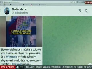 Pdte. Nicolás Maduro: El carnaval, una gran celebración nacional que reafirma la paz