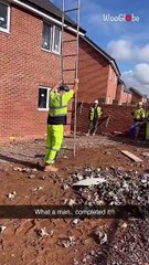 So close yet so far: Construction worker almost nails the 'Ladder Challenge'
