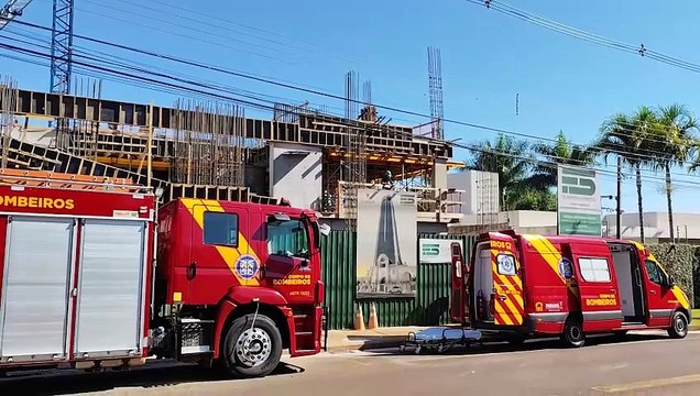 Trabalhador trava as costas em laje e mobiliza bombeiros em Cascavel