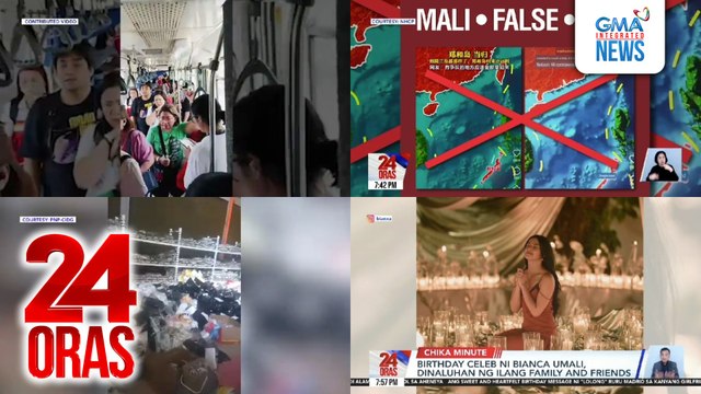 24 Oras: (Part 3) Aberya sa operasyon ng MRT-3; pagpalag ng NHCP sa kumakalat na impormasyon na dating bahagi ng China ang Palawan; mga nasabat na pinekeng tsinelas at sandals; birthday celebration ni Bianca Umali, atbp.