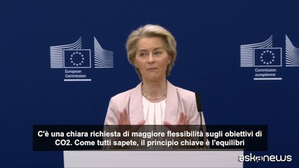 Auto, Von der Leyen: "flessibilità", ok 3 anni per conformità su Co2