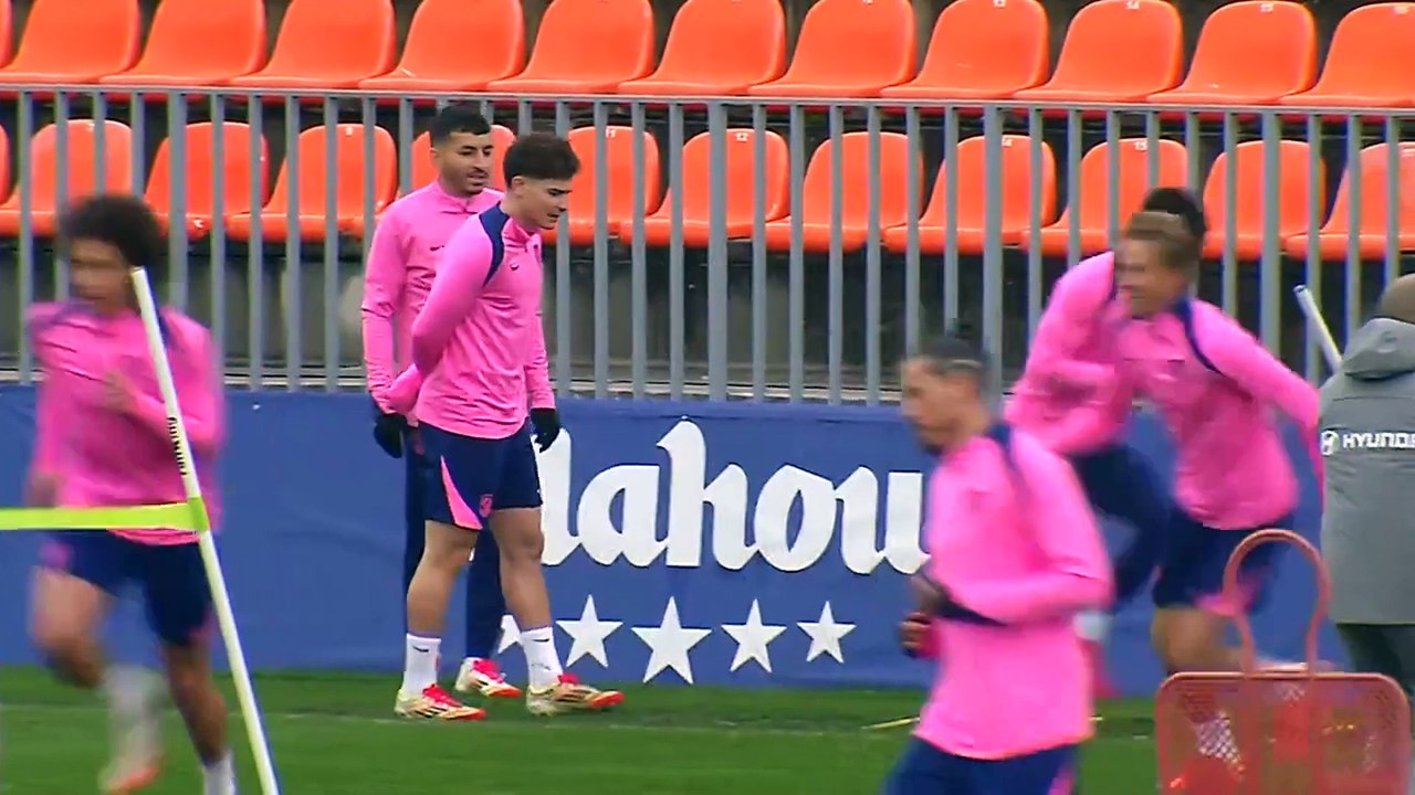 Atletico Madrid training ahead of Champions league derby with neighbours Real Madrid