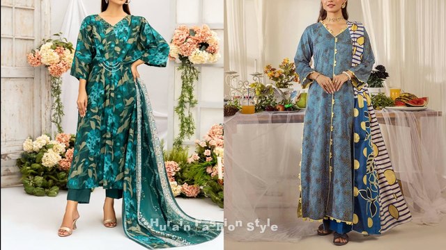 Trending Long Kurti Dress Designs For Eid/Lawn Cotton Linen Dress Designing Ideas/Summer Dress Designs
