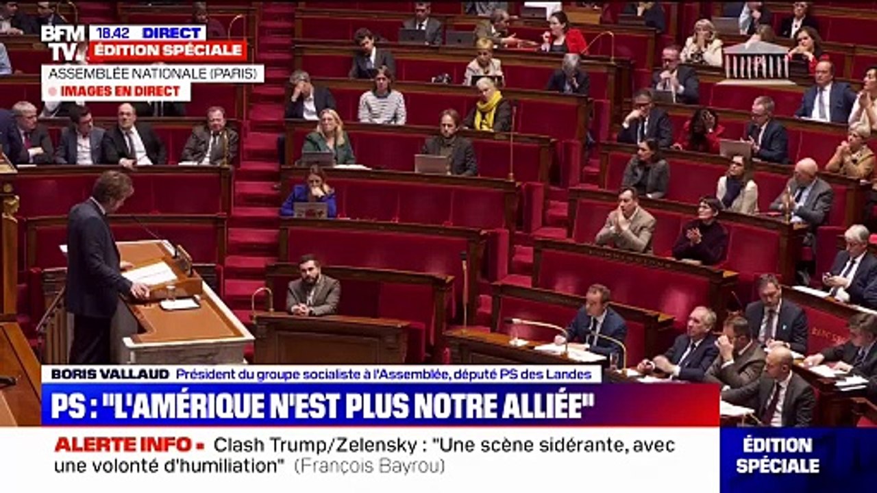 Guerre en Ukraine: "Les socialistes sont prêts, en cas d'accord de paix, à ce que la France participe aux bataillons qui devront se porter sur le terrain", déclare Boris Vallaud (PS)