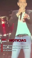 El cantante Marc Anthony vivió un tenso momento en su concierto en Barranquilla cuando fue impactado por una botella. Visiblemente molesto, desafió al agresor antes de continuar su presentación.