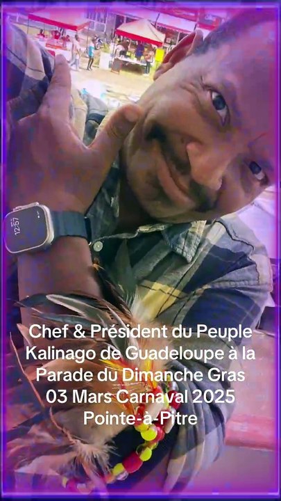 Présence Chef Président Kalinago Guadeloupe Parade Carnaval Dimanche Gras 2025 Guadeloupe Pointe-à-Pitre