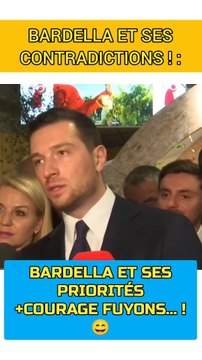 BARDELLA ET SES CONTRADICTIONS : ''NOUILLES DANS LE SLIP, VERSUS STEVE BANNON'' : COURAGE, FUYONS !... #Bardella #rn #politique #menteur #contradictions #jordanbardella #extremedroite #nationalisme #nationaliste #patriotes #hanouna #88 #1984