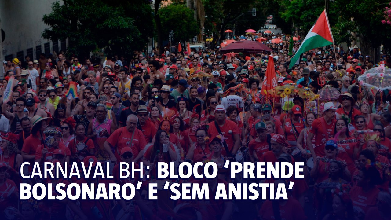 Carnaval BH: bloco 'prende Bolsonaro' e protesta contra anistia; veja fotos