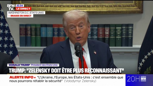 Donald Trump: “Je pense que Volodymyr Zelensky devrait être plus reconnaissant”