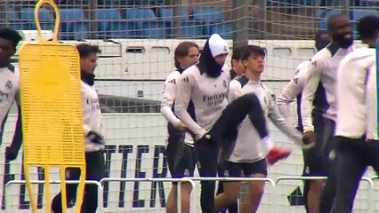 Real Madrid train ahead of Athletico UCL first leg