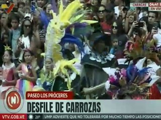 Autoridades nacionales dan inicio al desfile de Carrozas en el Paseo Los Próceres