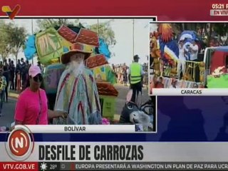 Propios y visitantes disfrutan del gran desfile de carrozas en la Av. Gumilla de San Félix en el estado Bolívar