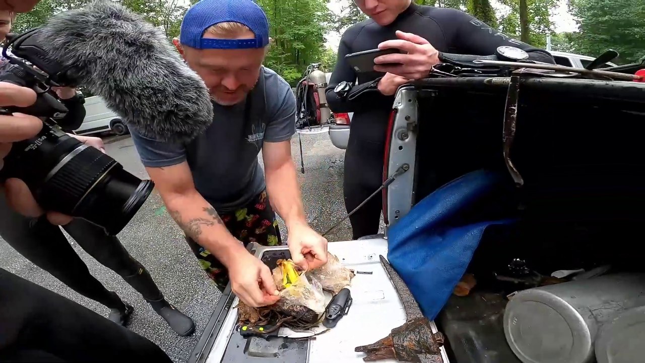 Strange Package Tied To a Rock Found Underwater River Scuba Diving! (WHAT'S INSIDE)