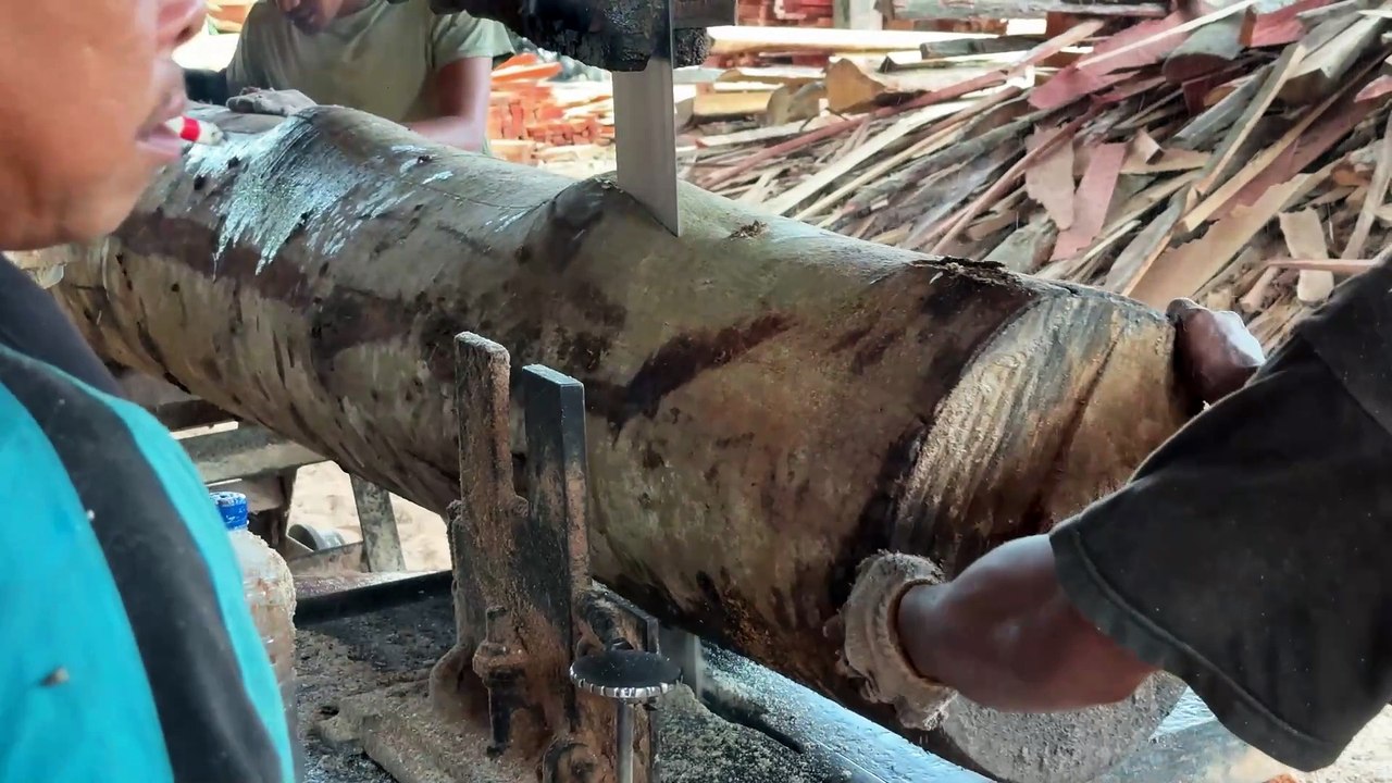 Using a Sawmill Machine to Cut 2x20 Wood Quickly
