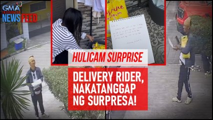 HULICAM SURPRISE! Delivery rider, nakatanggap ng surpresa! | GMA Integrated News
