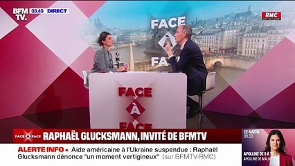 "Des patriotes de pacotille": Raphaël Glucksmann cible Marine Le Pen, "du côté des adversaires des intérêts de la France et de l'Europe"