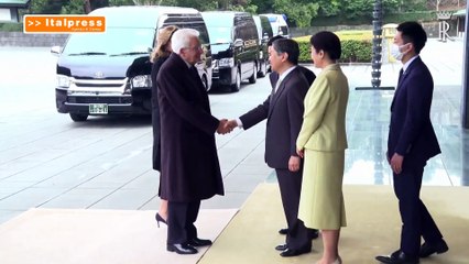 A Tokyo Mattarella incontra l'imperatore e l'imperatrice del Giappone