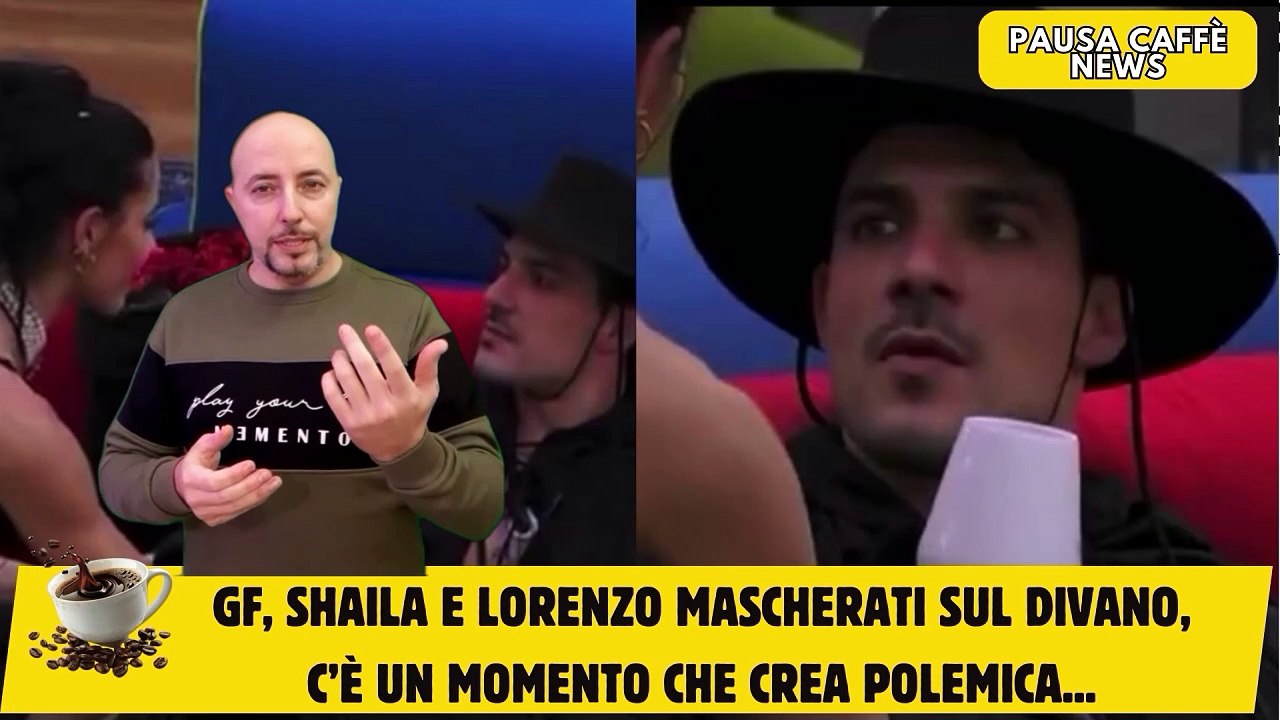 GF, Shaila e Lorenzo mascherati sul divano, c’è un momento che crea polemica...