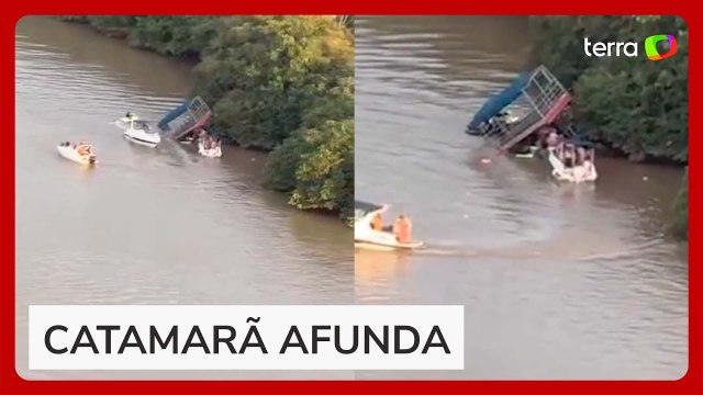 Catamarã com 24 pessoas afunda após bater em pedra em rio em Goiás
