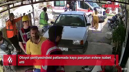 Şantiyede patlama! Kaya parçaları evlere isabet etti: Yaralılar var