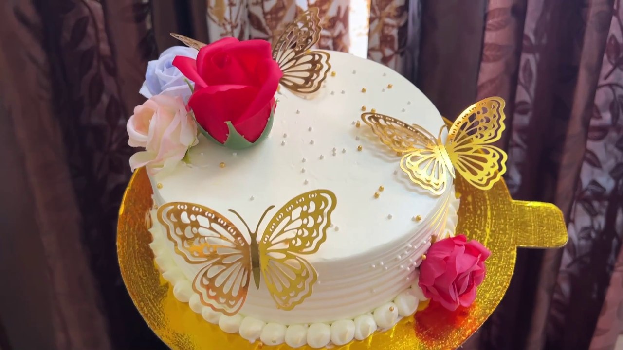 Elegant Anniversary Cake Decoration | Butterfly & Flower Theme | Romantic DIY Cake Design Ideas 🎂✨