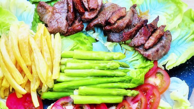 Sizzling Beef Steak Platter with Crispy Fries | Healthy Meal Prep ASMR