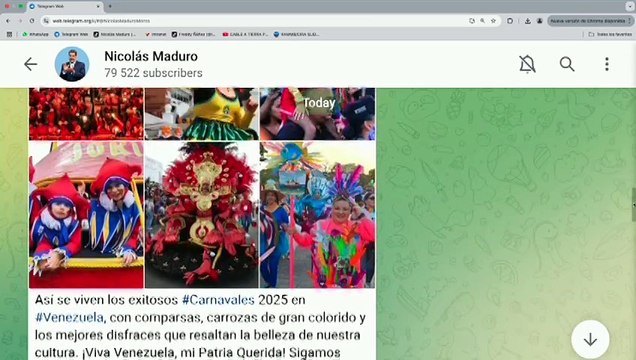 Pdte. Maduro envía mensajes de alegría al pueblo venezolano en este exitoso Carnaval 2025