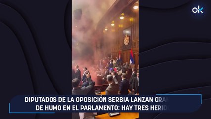 Diputados de la oposición serbia lanzan granadas de humo en el Parlamento- hay tres heridos