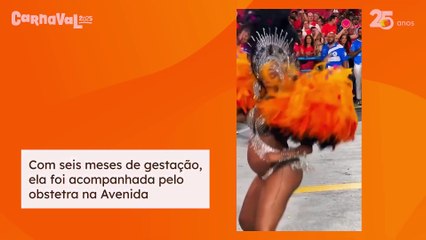 Grávida, Brunna Gonçalves brilha na Sapucaí e recebe beijo de Ludmilla