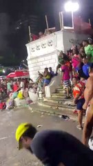 Momento da confusão que ocorre disparos no Campo Grande