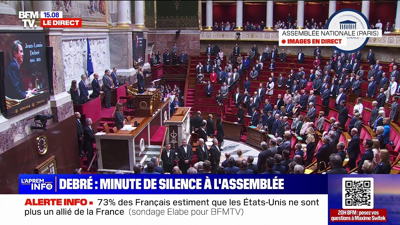 Mort de Jean-Louis Debré: une minute de silence observée à l'Assemblée nationale