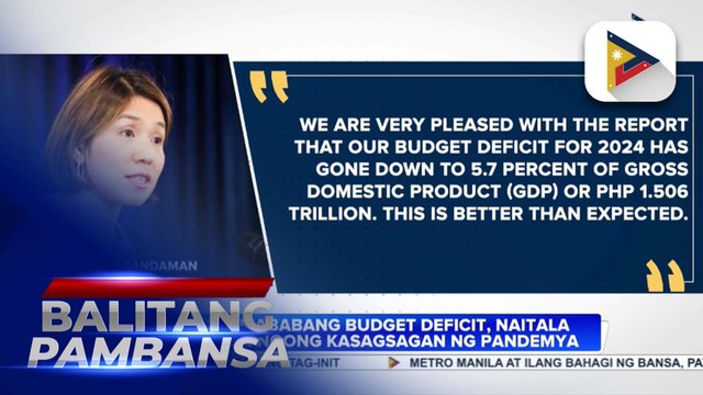 Pinakamababang budget deficit, naitala sa bansa simula noong kasagsagan ng pandemya