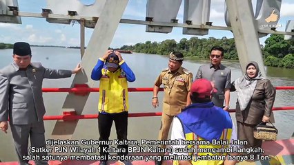 Gubernur Tinjau Lokasi Jembatan Sei Kayan yang di Tabrak Ponton