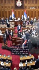 Estallan granadas de humo en el Parlamento de Serbia