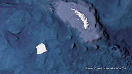 CARTE ANIMÉE : la trajectoire de l'iceberg A23a