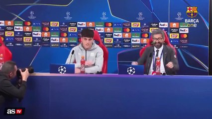Cubarsí, rueda de prensa previa al Benfica - FC Barcelona