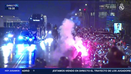 Así fue la llegada del autobús del Real Madrid