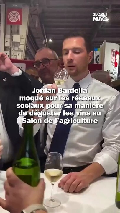 Jordan Bardella "déguste" des vins au Salon de l'agriculture