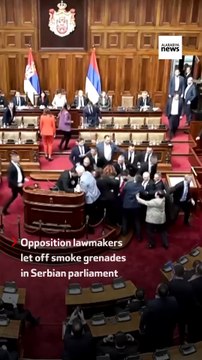 Smoke grenades in Serbian parliament