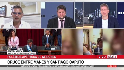 A24.com - 📣 MARTÍN MENEM： ＂NO HUBO AGRESIÓN FÍSICA CONTRA FACUNDO MANES＂  ＂El kirchnerismo est