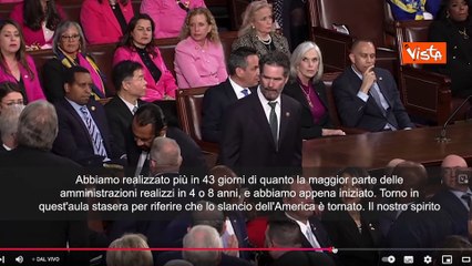 Trump al Congresso Usa: "Il sogno americano ? tornato pi? forte che mai"