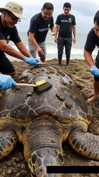 🐢✨ Heartwarming Rescue! Team Cleans Giant Turtle Covered in Barnacles ❤️🧼