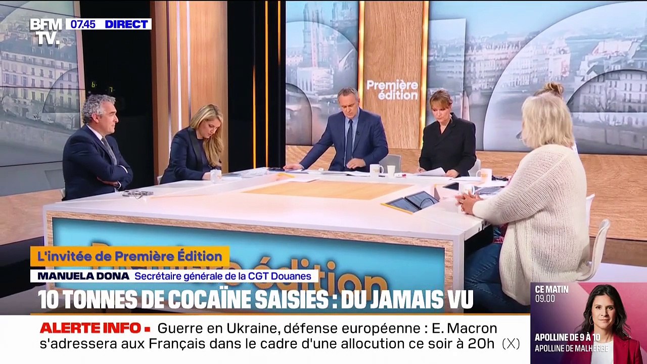 10 tonnes de cocaïne saisies à Dunkerque: "Elle a fait le transit depuis la Guadeloupe", indique Manuela Dona (secrétaire générale CGT douanes)