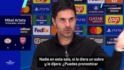Arteta celebra "la magia del fútbol" tras una goleada histórica (1-7) al PSV